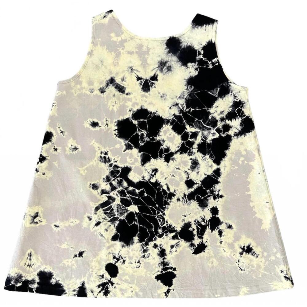 NEW SUZUSAN women's silky cotton flare jersey tank top in black /grey